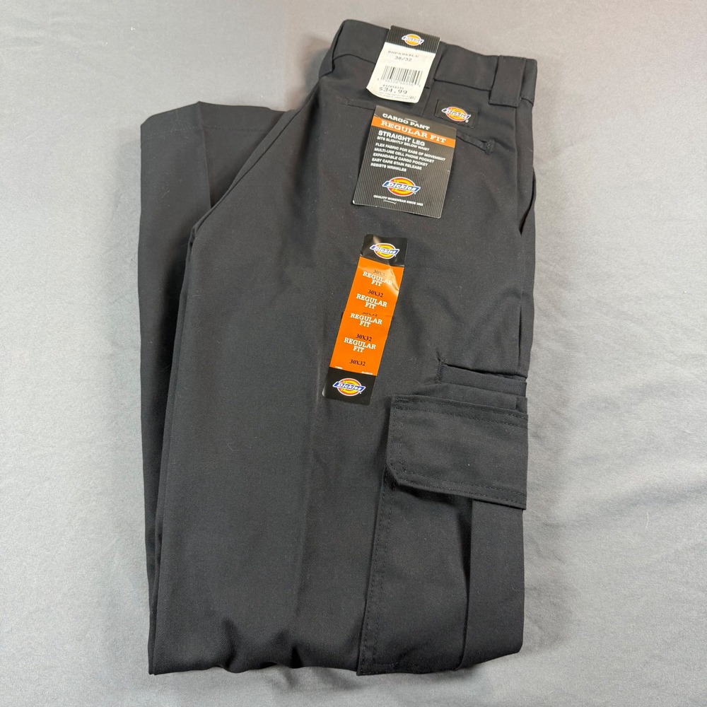 Dickies Flex Regular Fit Straight Leg Cargo Pants Black 30x32 NWT